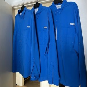 3 Blue Columbia Sportswear PFG long sleeve XL shirts
